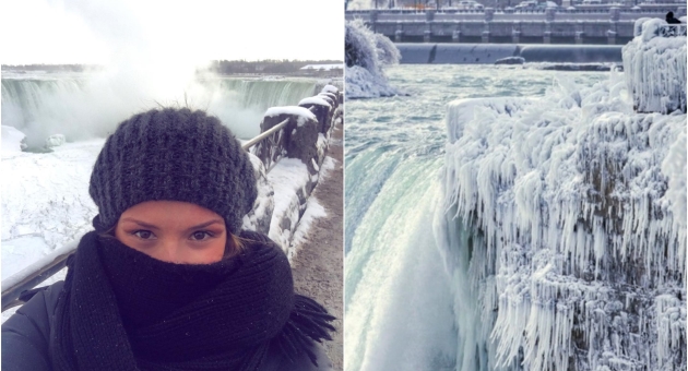 ФОТО: Каролина Гочева ужива на замрзнатите Нијагарини водопади