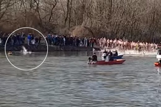 Уште еден срам за Водици: Мамеше во трката за прв да го фати крстот (ВИДЕО)