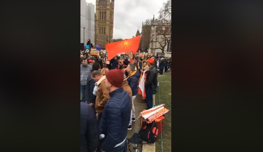 Масовен протест и во Лондон за зачувување на уставното име (ВИДЕО)