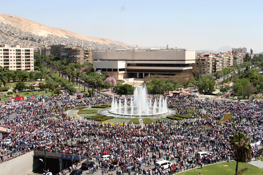 Митинг за поддршка на Асад во Дамаск