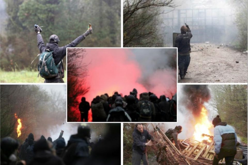 ХАОС ВО ФРАНЦИЈА: Полицијата ги растерува анархистите- летаат камења и шок бомби, еден полицаец повреден (ФОТО+ВИДЕО)