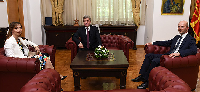 Иванов ги прими новиот и досегашниот гувернер на НБРМ, Ангеловска-Бежоска и Богов