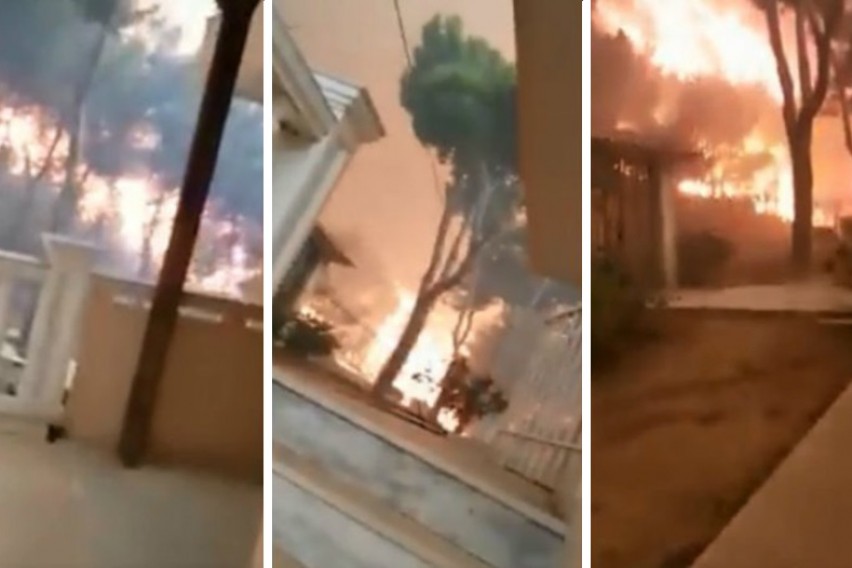 ВИДЕО: „Поминете“ 3 ипол минути во центарот на пожарот во Атина