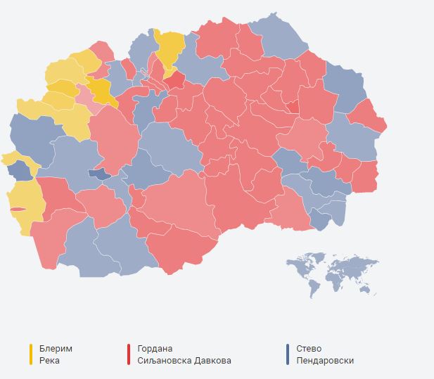 Мапата на Македонија обоена во црвено- еве во кои градови ВМРО-ДПМНЕ веќе прогласи победа!