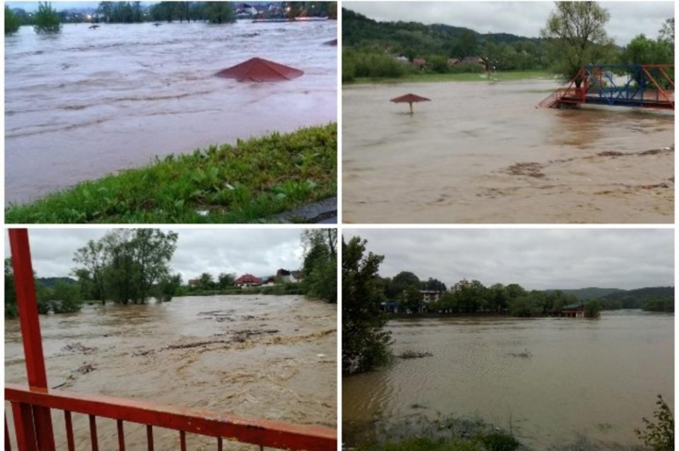 Вонредна ситуација во БИХ: Пет реки излеани од коритото, за само два часа нивото на водата порасна за 126 сантиметри