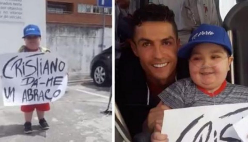 Болно детенце побара прегратка од Роналдо: Фудбалерот повторно покажа колку голем човек е тој (ВИДЕО)
