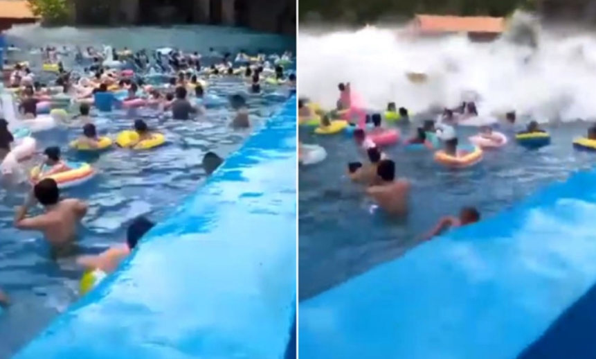 Уживаа во базен, па ги поклопи огромен бран: 44 лица се повредени во овој хаос (ВИДЕО)