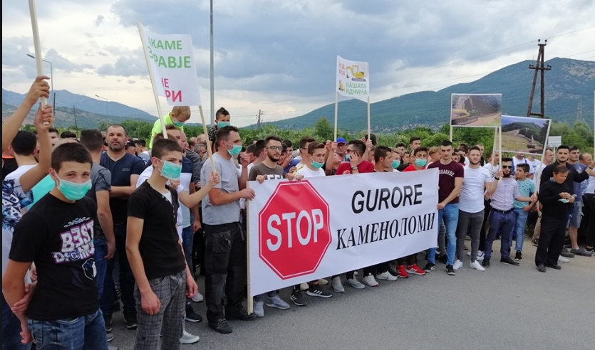 Жителите на Лабуништа утре повторно на протест за затворање на каменоломите