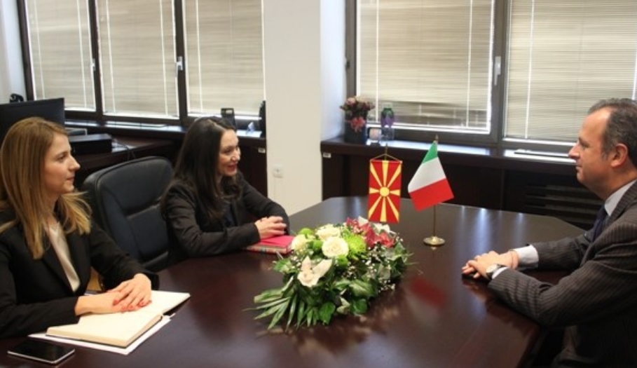Министерката Мизрахи се сретна со италијанскиот амбасадор Ромео