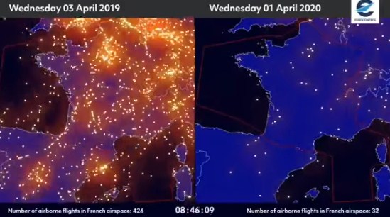 ВИДЕО: Воздушниот сообраќај пред и после коронавирусот!