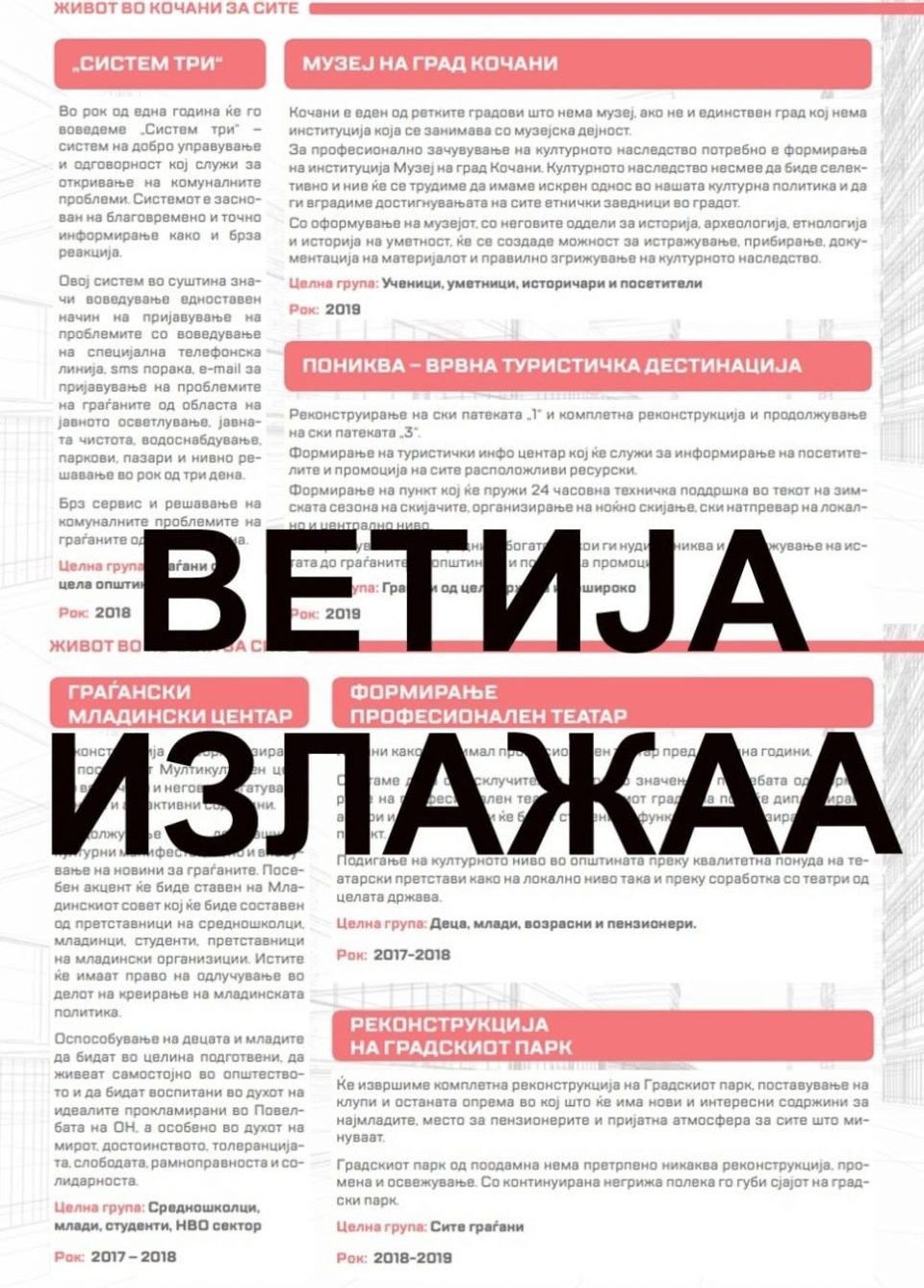 Комисии на ВМРО-ДПМНЕ: Проектите за Кочани останаа само на хартија