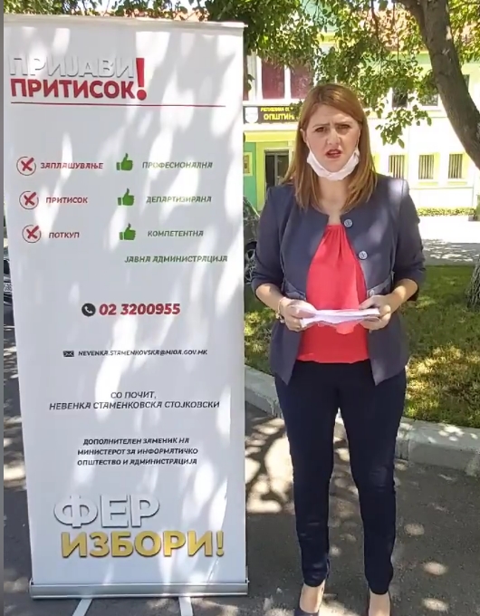Стаменковска: Градоначалникот на Лозово во основно училиште спроведува анкета колку пратеници ќе добие СДСМ