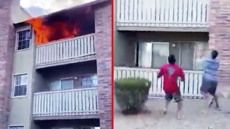 Херојски потег на американски спортист: Фати детенце фрлено од стан кој гореше (Видео)