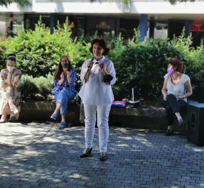Силјановска дел од трибината „Моќни жени во политиката, родова еднаквост, предизвици и можности за Македонија“ во Парк жена борец