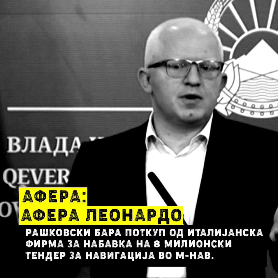 Стоилковски: Помина цела година од аферата Леонардо тешка 7 милиони евра во која беше вклучен Драги Рашковски, а епилог нема