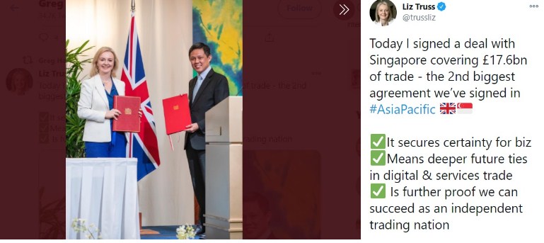 Лондон и Сингапур потпишаа договор за слободна трговија