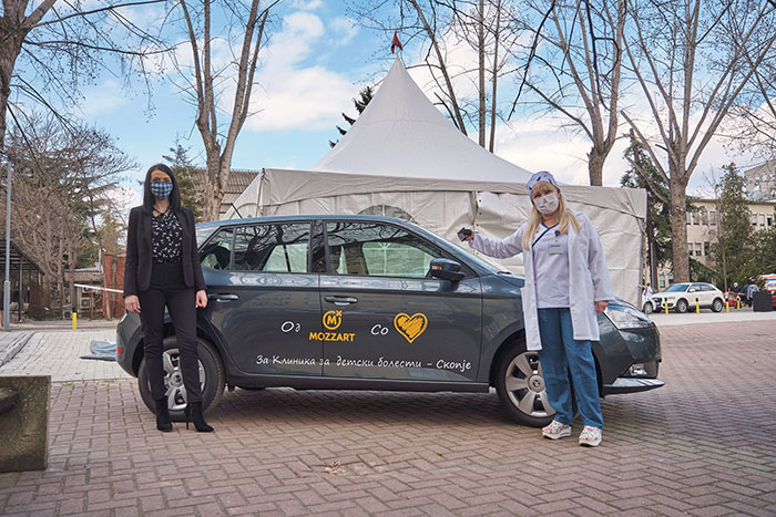 Mozzart донираше автомобил во Клиника за детски болести во Скопје
