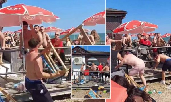 ВИДЕО: Масовна тепачка на плажа, се употребувале  и столици!