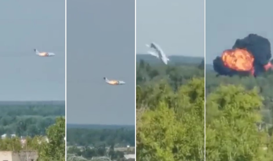 Се сруши руски воен авион – снимен моментот кога се запалил и урнал истиот, има и загинати (ВИДЕО)
