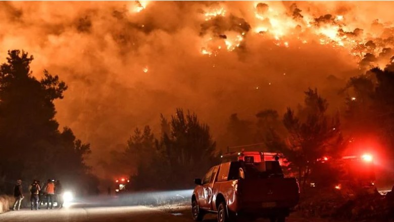 Започна регистрација на штетите од пожарот во северниот дел на грчката област Атика