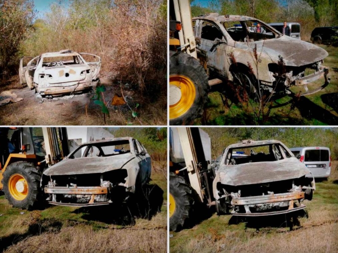 ФОТО: Први фотографии од запалениот автомобил на убиеното семејство Ѓокиќ, „Пасатот“ целосно уништен