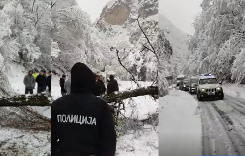 ВИДЕО: Снегот го блокираше патниот правец Дебар-Маврово