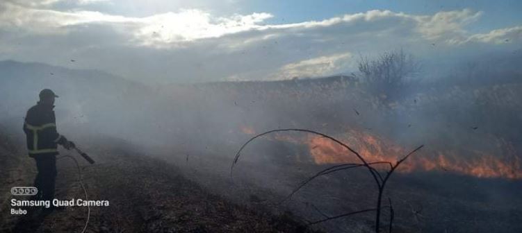 Пожар во атар на росоманско Рибарци, пожарникарите апелираат на внимателност