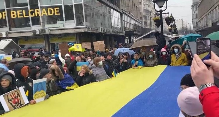 Протести за поддршка на Украина во Белград и Нови Сад