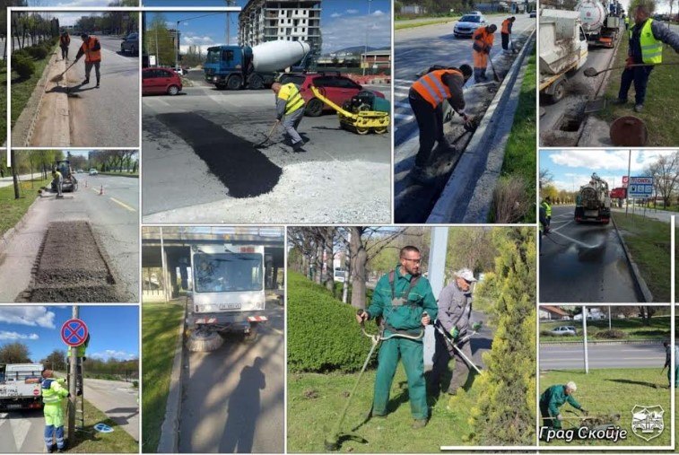 Започна пролетната акција на Град Скопје и јавните претпријатија во општина Гази Баба