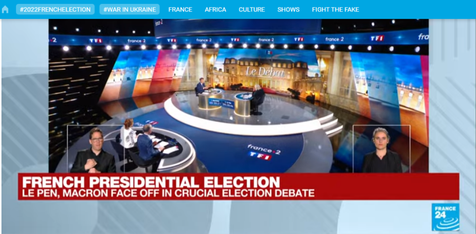 Во ЖИВО: ТВ Дуел помеѓу кандидатите за претседател на Франција, Маркон и Ле Пен