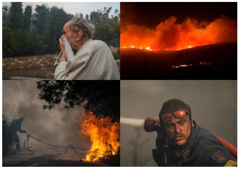 АПОКАЛИПТИЧНИ СНИМКИ ПРИСТИГНУВААТ ОД ГРЦИЈА: Сцени како да е крај на светот, дивеат шумските пожари – во тек е евакуација (ФОТО+ВИДЕО)