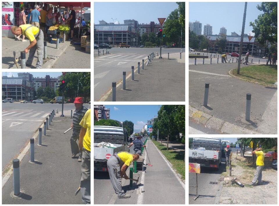 ЈП Улица и патишта: Санирани над 300 заштитни столобви на градските сообраќајници во изминатиот месец