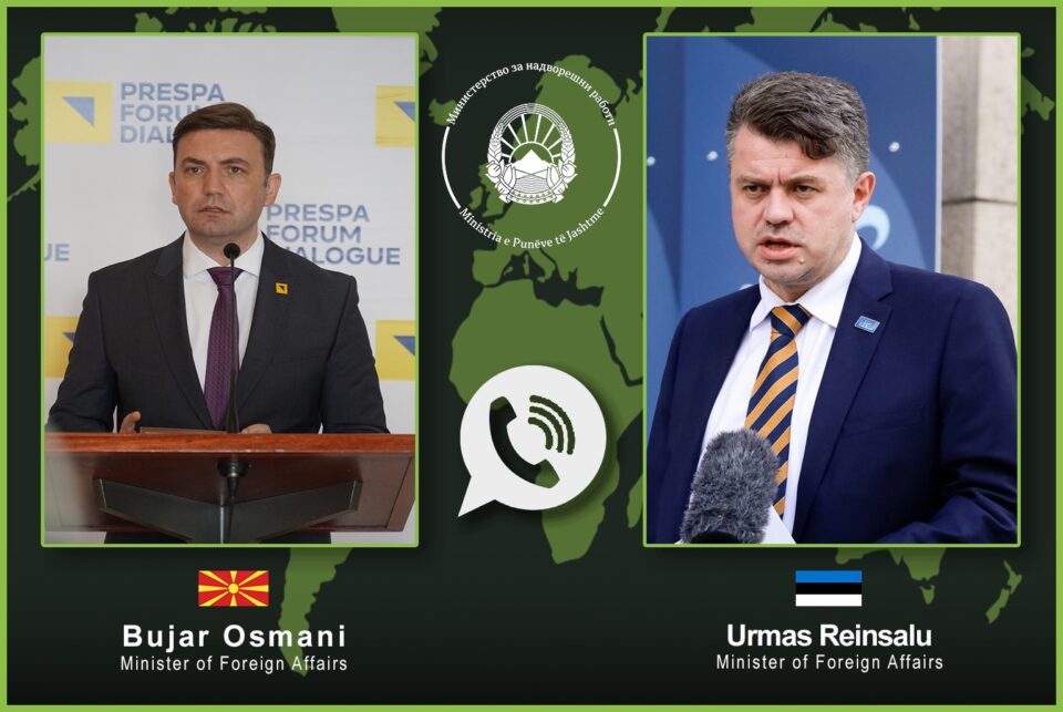 Телефонски разговор Османи – Реинсалу: Продолжува соработката со Естонија особено во сферата на дигитализацијата