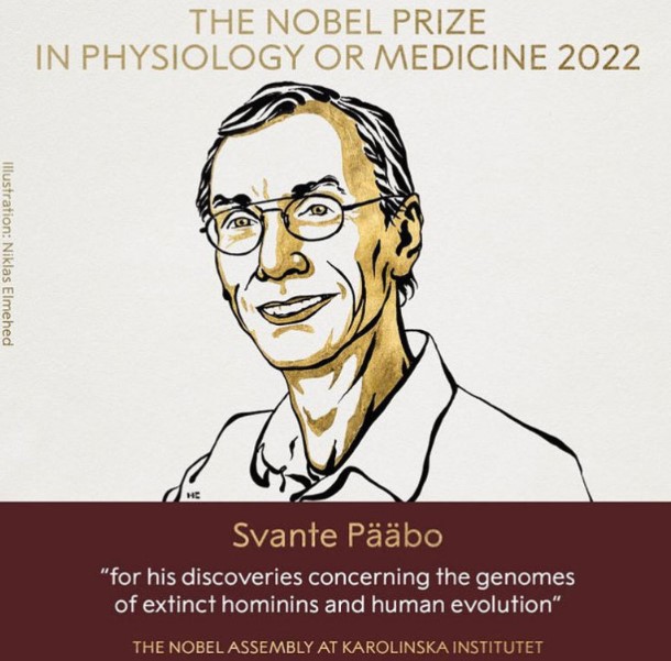 Добитник на Нобеловата награда за медицина е шведскиот генетичар Пабо