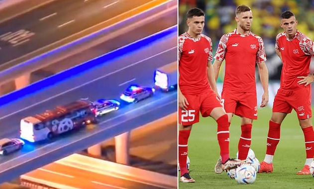 ВИДЕО: Фудбалерите на Швајцарија се судрија со полициско возило