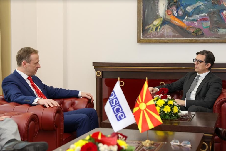 Пендаровски на средба со новиот шеф на Мисијата на ОБСЕ во Скопје