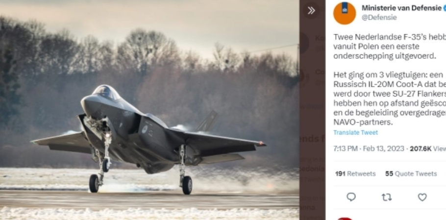 Холандски борбени авиони пресретнаа руски авиони во близина на Полска