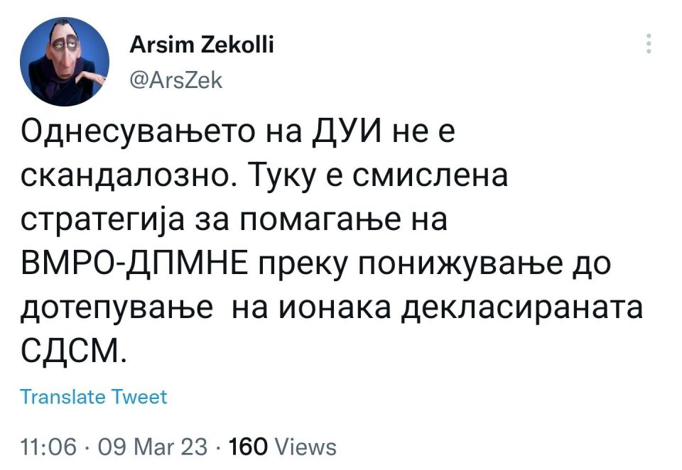Арсим Зеколи тврди дека Ахмети намерно го понижува СДСМ за да му помогне на ВМРО-ДПМНЕ