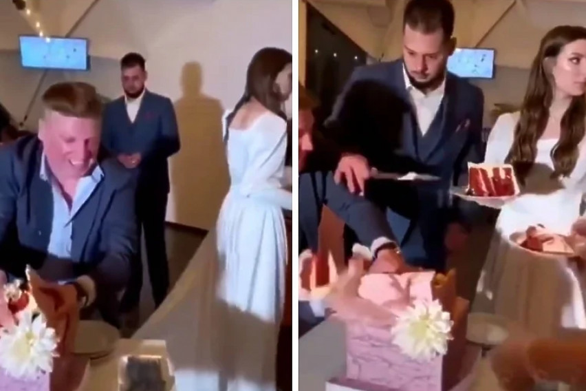ВИДЕО: Пијан гостин фрлал торта на младенците, реакцијата на младоженецот стана хит на социјалните мрежи