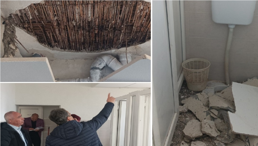 ФОТО: Се урна дел од таван во битолско училиште, повредена е една ученичка