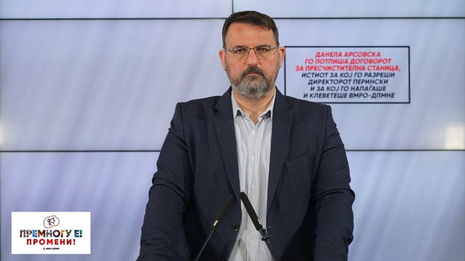 Стоилковски: Арсовска го потпиша договорот за пресчистителна станица, истиот за кој го разреши директорот Перински и за кој го напаѓаше и клеветеше ВМРО-ДПМНЕ