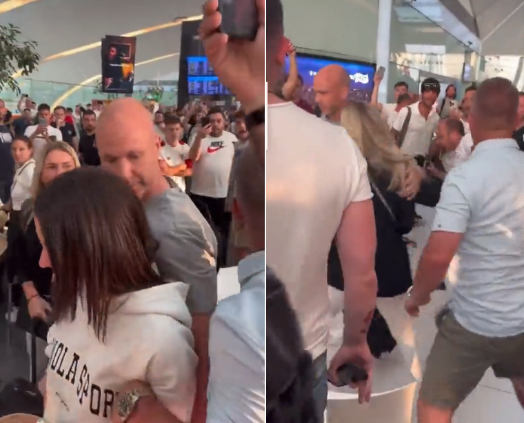 Погледнете како беше нападнат судијата Тејлор од навивачите на Рома, неговата ќерка во солзи (ВИДЕО)