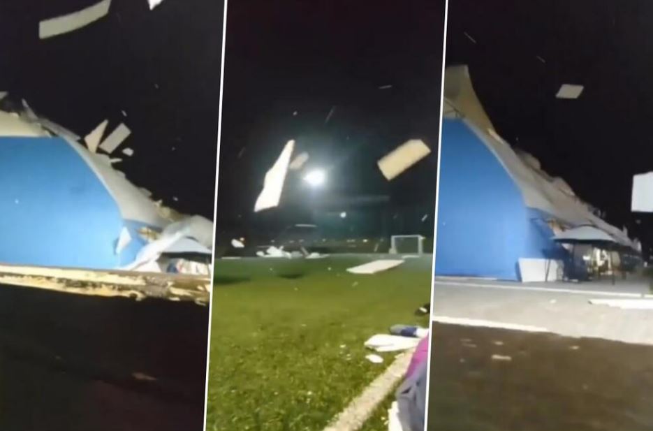 ВИДЕО: Фудбалски „балон“ одлетува како да е хартија во Ниш, децата избегале