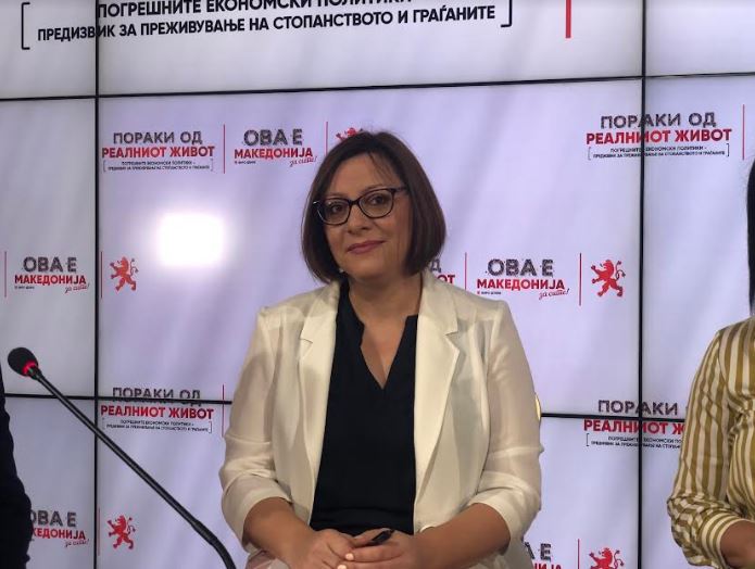 Димитриеска Кочоска: ВМРО-ДПМНЕ нема да го поддржи законот за данок на солидарност