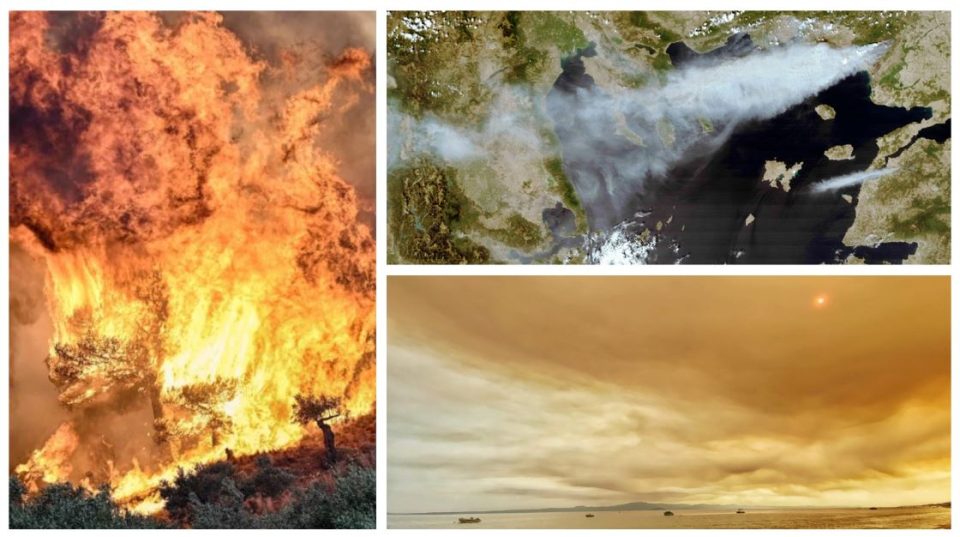 ФОТО+ВИДЕО: Пожари беснеат во Грција, итна евакуација, чадот го покри небото и над Халкидики