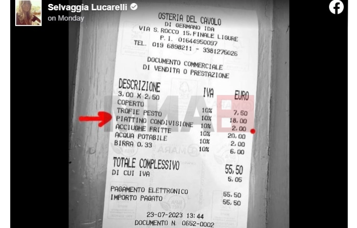 ФОТО: Во Италија, ресторан наплатил две евра за празна чинија