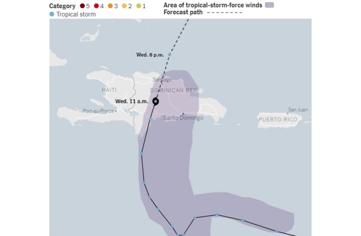 Тропската бура „Франклин“ удри на бреговите на Доминиканската Република