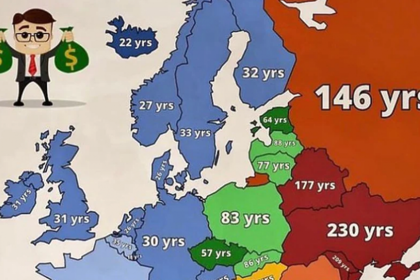 Колку години се потребни за да заработите милион евра – мапа на европските земји, еве каква е ситуацијата со Македонија
