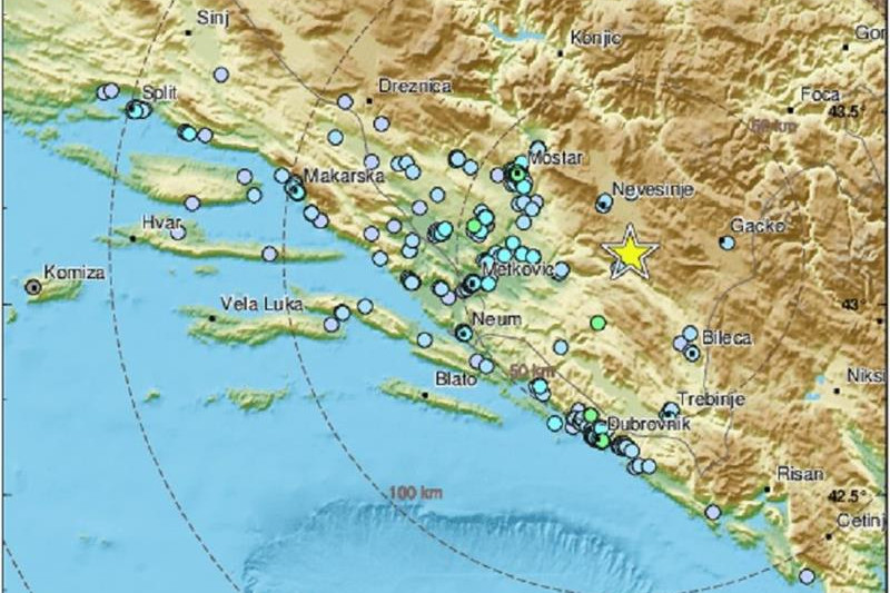Силен земјотрес во БиХ, почувствуван е и во Хрватска