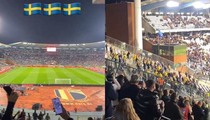 ЕМОТИВНА СЦЕНА ВЧЕРА НА СТАДИОНОТ: Еве што скандираа белгиските навивачи како гест за поддршка на шведските навивачи по терористичкиот напад (ВИДЕО)